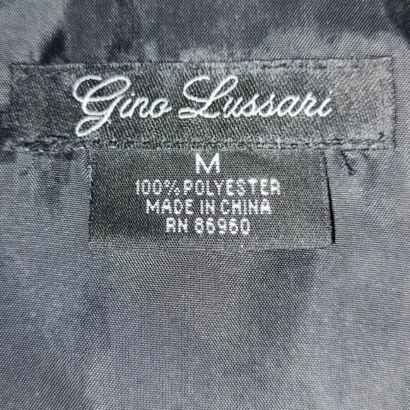 Gino Lussari red with blue and yellow accents silver tux suit party vest  Sz M - Picture 3 of 4